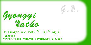 gyongyi matko business card